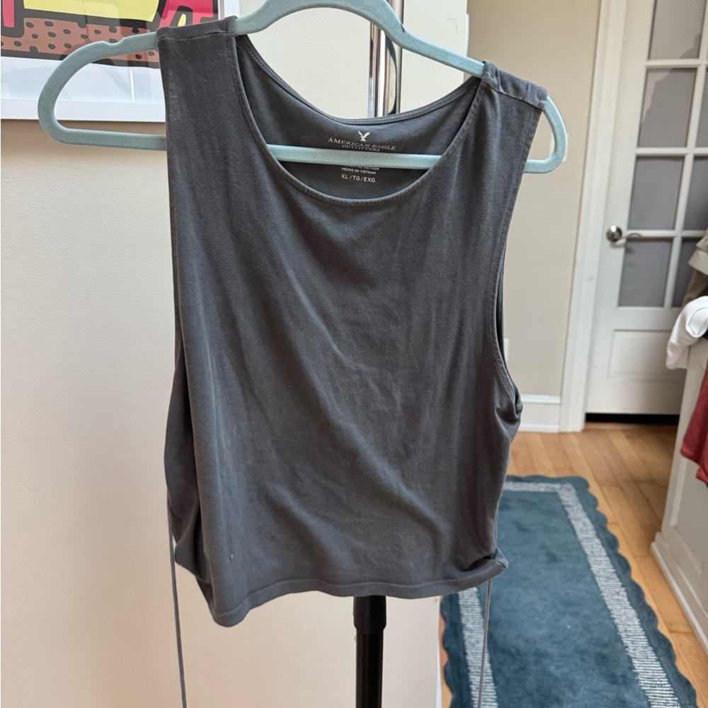 American Eagle Gray Tank Top with Side Ties